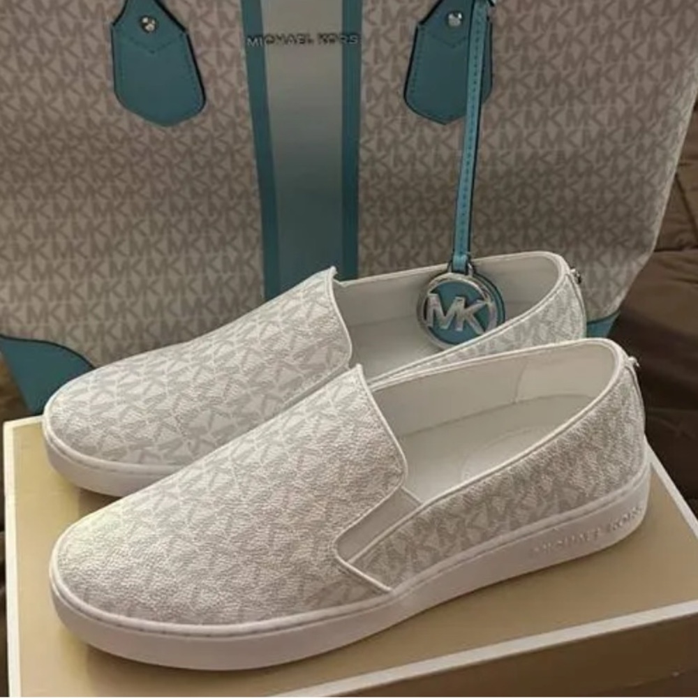 Michael Kors White Slip-On Shoes